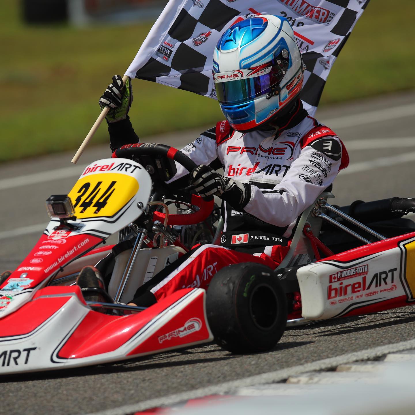 Picture of Prime Powerteam go-kart drive with checkered flag